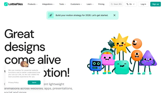 Screenshot of LottieFiles