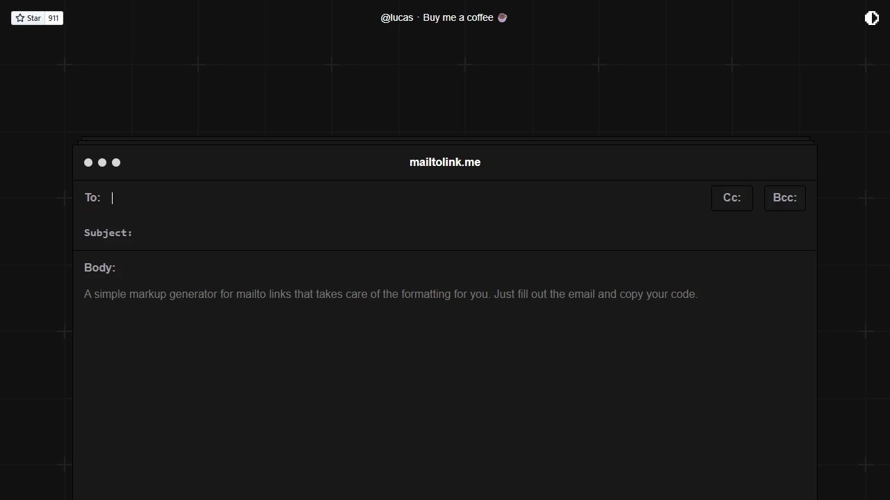Screenshot of Mailto Link