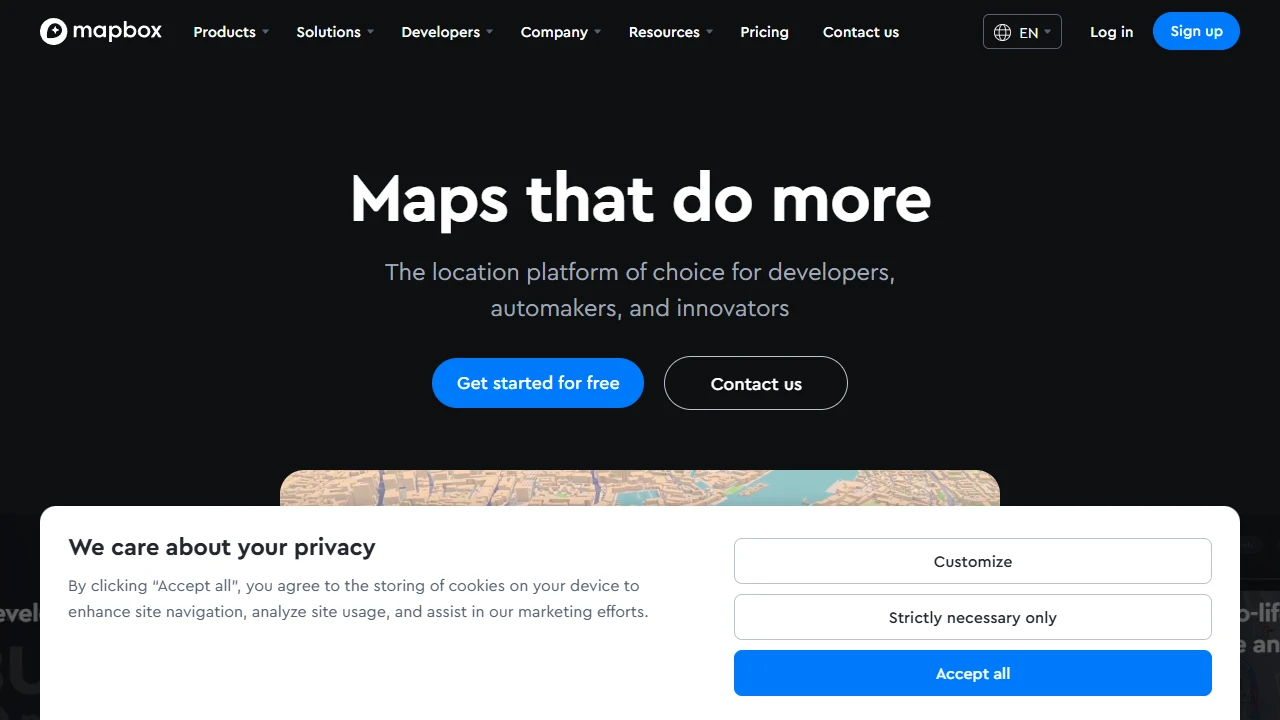 Screenshot of MapBox