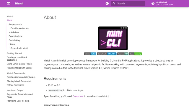 Screenshot of Minicli