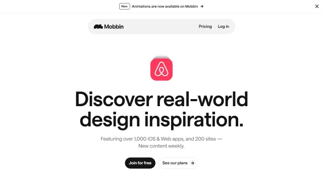 Screenshot of Mobbin