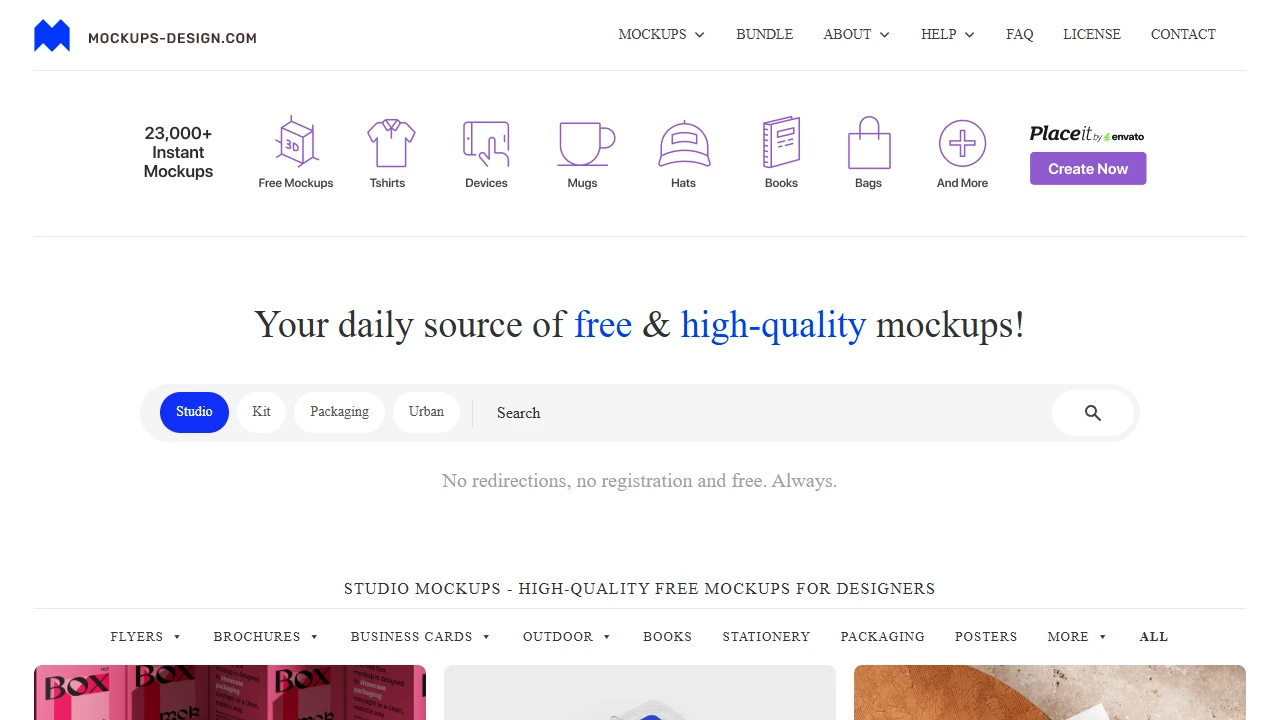 Screenshot of Mockups Design