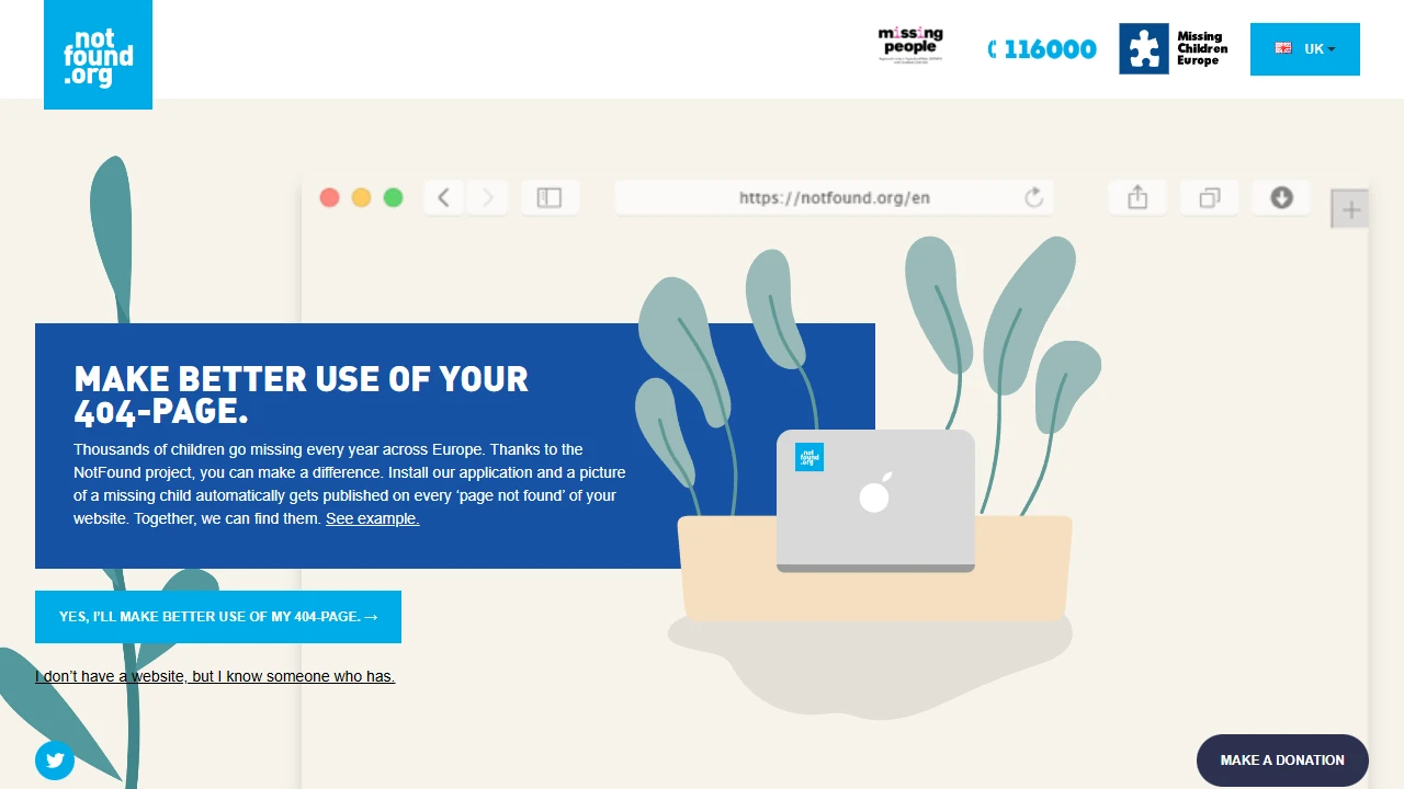 Screenshot of NotFound.org