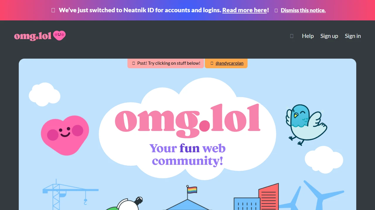 Screenshot of omg.lol