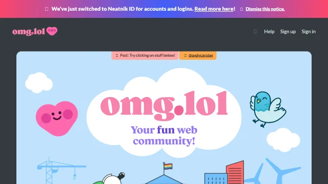 Screenshot of omg.lol