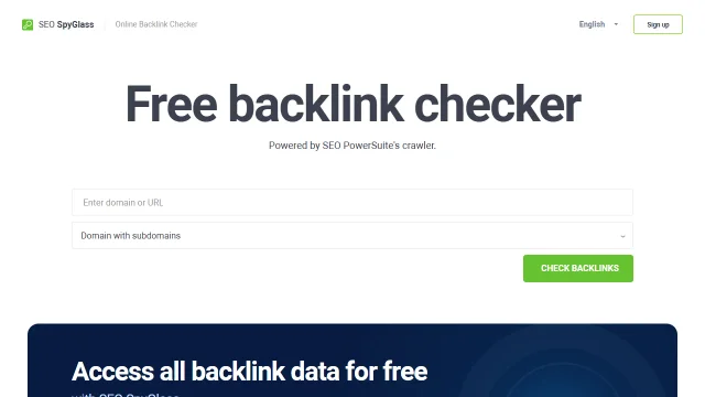 Screenshot of Online Backlink Checker