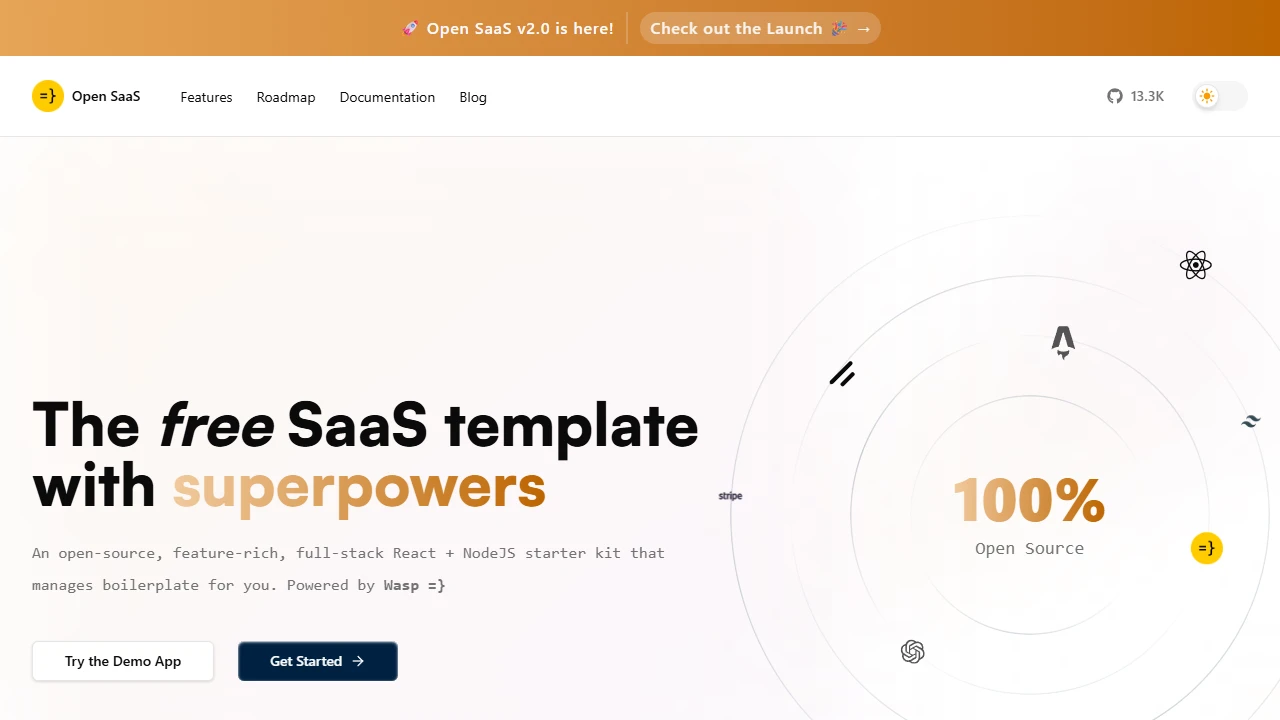 Screenshot of Open SaaS