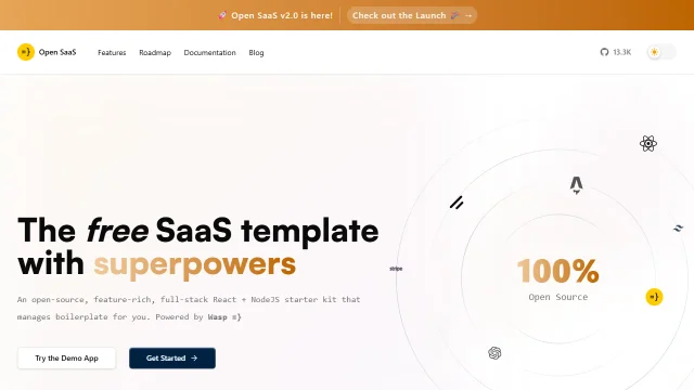 Screenshot of Open SaaS