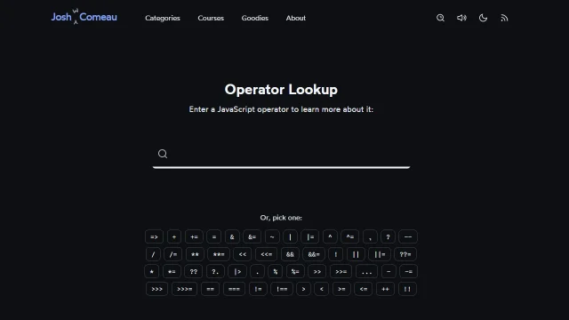 Screenshot of Operator Lookup