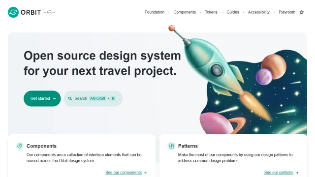 Screenshot of Orbit Travel Design System
