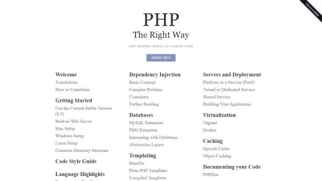 Screenshot of PHP: The Right Way