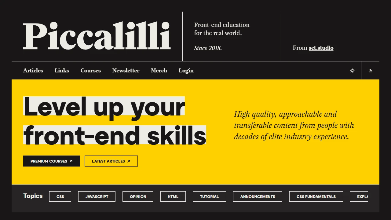 Screenshot of Piccalilli