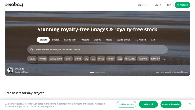 Screenshot of Pixabay