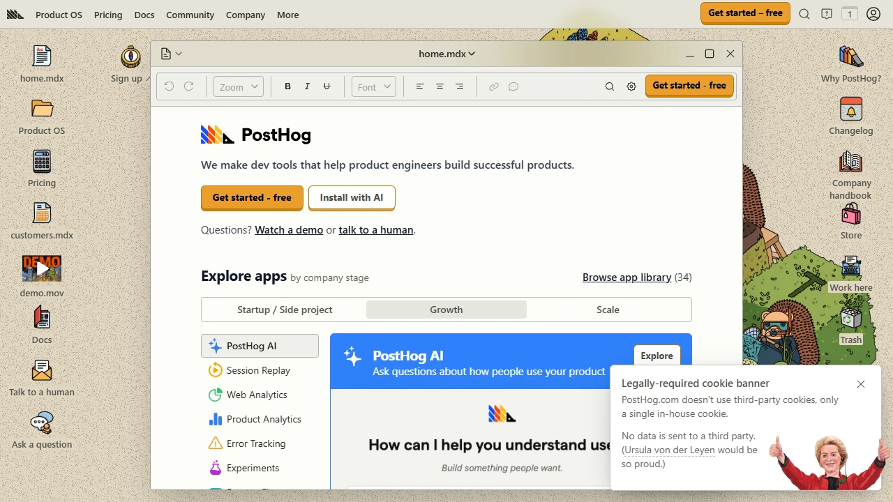 Screenshot of PostHog