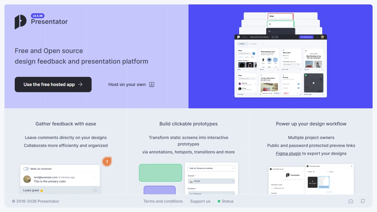 Screenshot of Presentator