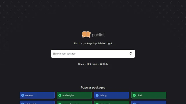 Screenshot of Publint