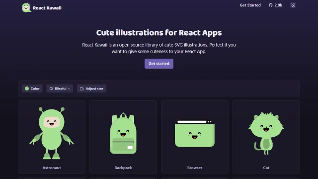Screenshot of React Kawaii
