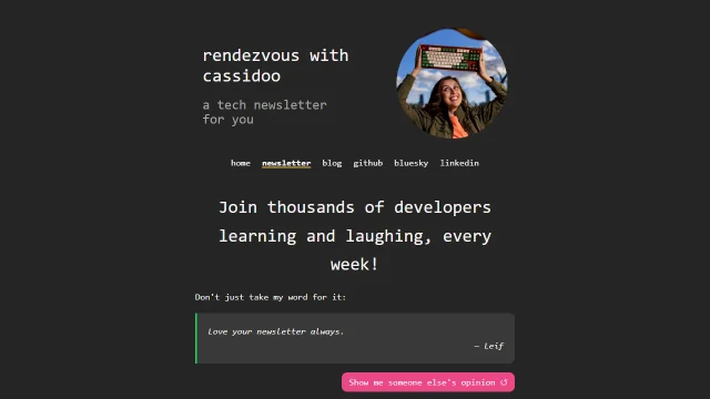 Screenshot of Rendezvous with Cassidoo