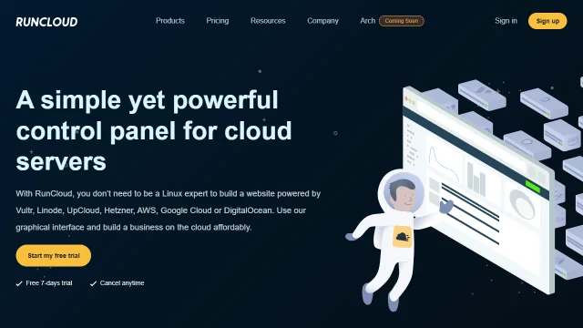 Screenshot of Runcloud