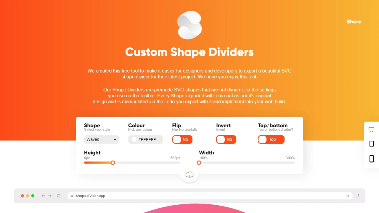Screenshot of Shape Divider App