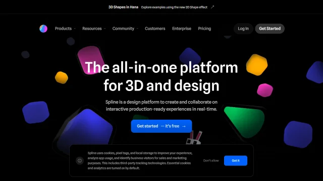 Screenshot of Spline 3D Designer