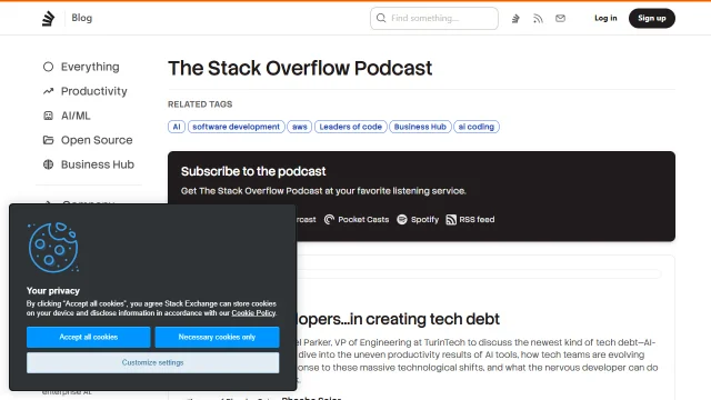 Screenshot of StackOverflow Podcast
