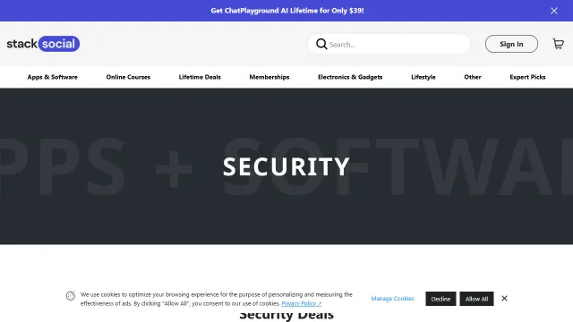 Screenshot of StackSocial Security