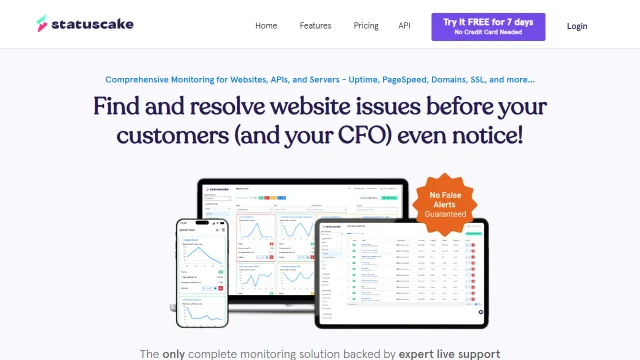 Screenshot of StatusCake