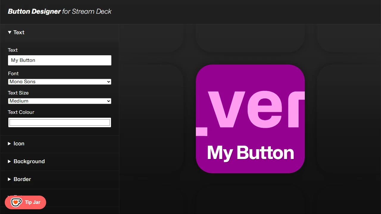 Screenshot of Stream Deck Button Designer