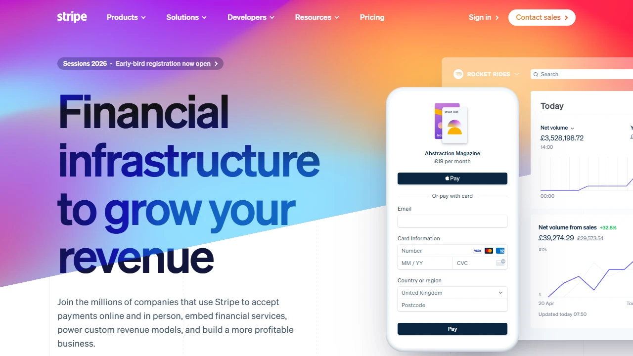 Screenshot of Stripe