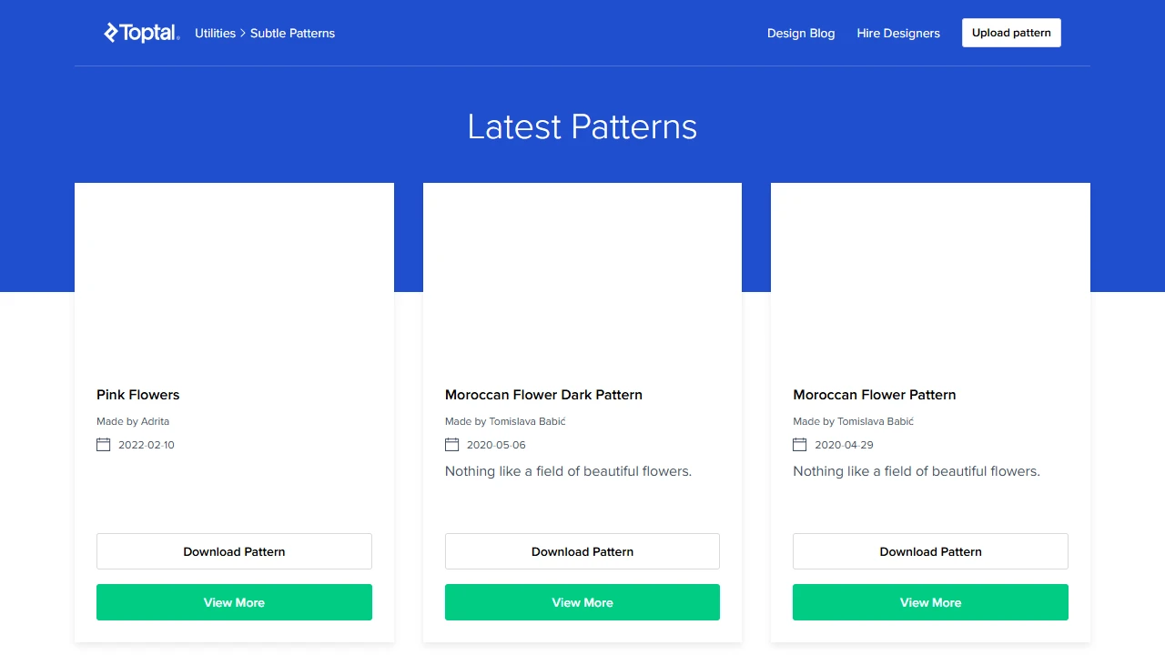 Screenshot of Subtle Patterns