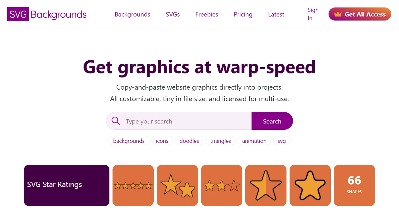 Screenshot of SVG Backgrounds