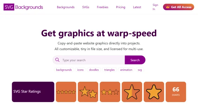 Screenshot of SVG Backgrounds