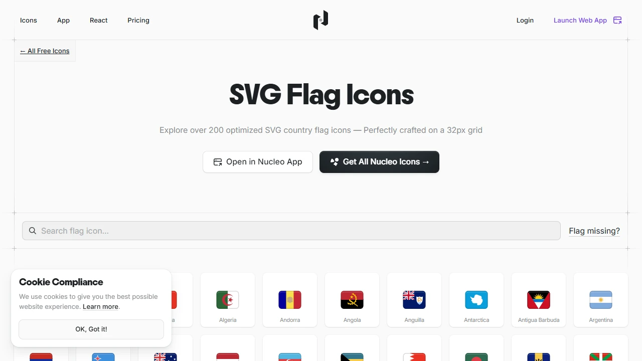 Screenshot of SVG Flag Icons