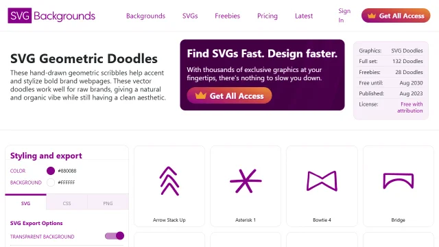 Screenshot of SVG Geometric Doodles