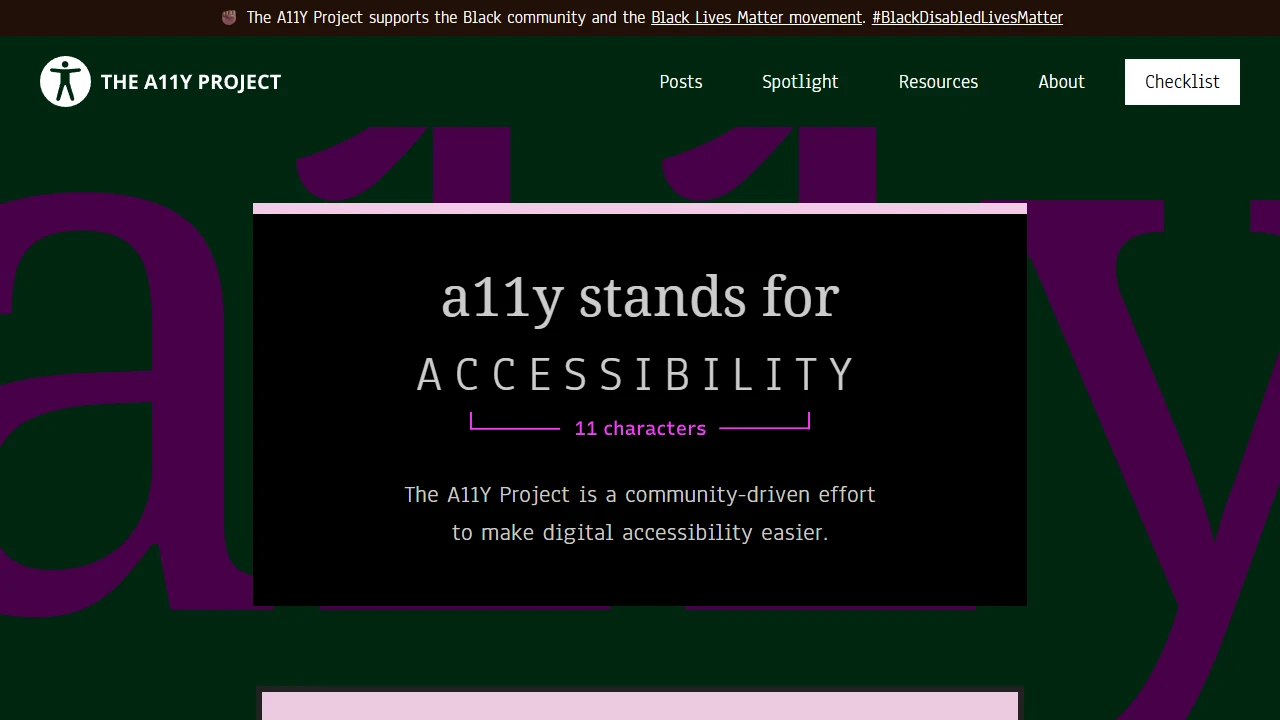 Screenshot of The A11Y Project