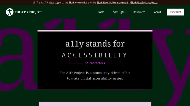 Screenshot of The A11Y Project