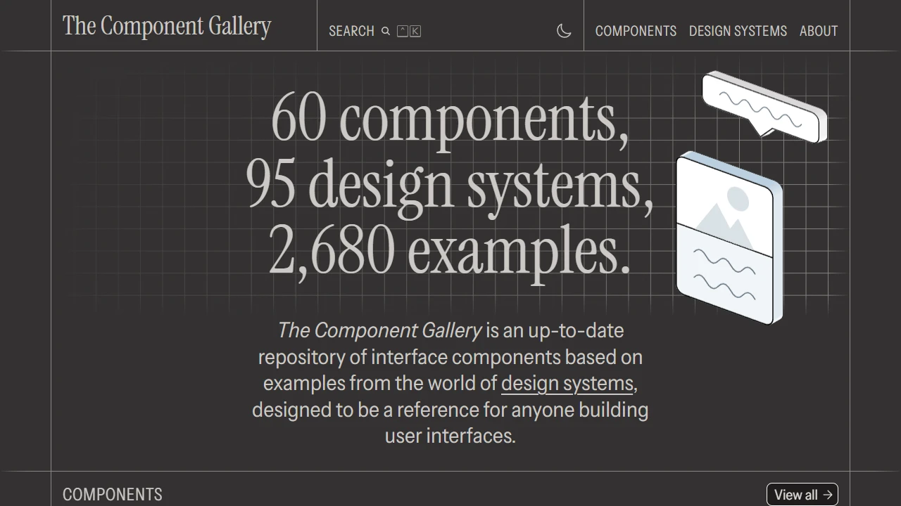 Screenshot of The Component Gallery