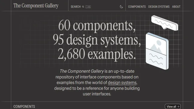 Screenshot of The Component Gallery
