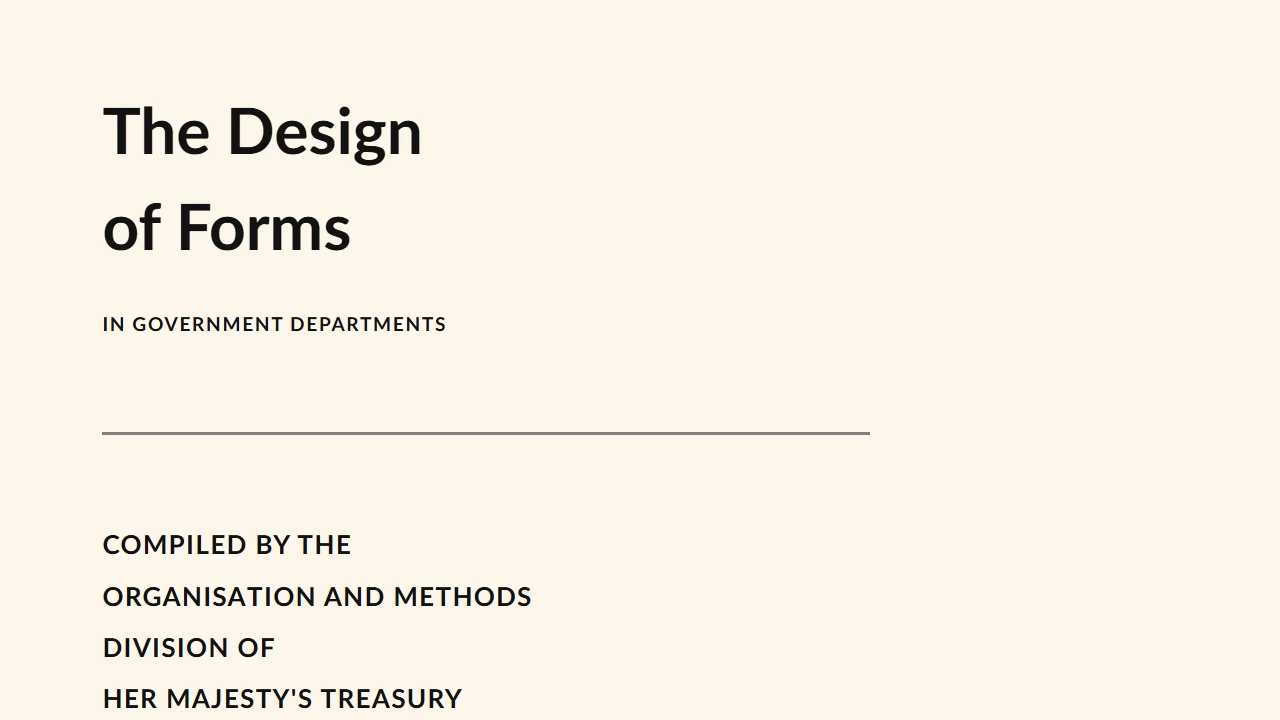 Screenshot of The Design of Forms in Government Departments
