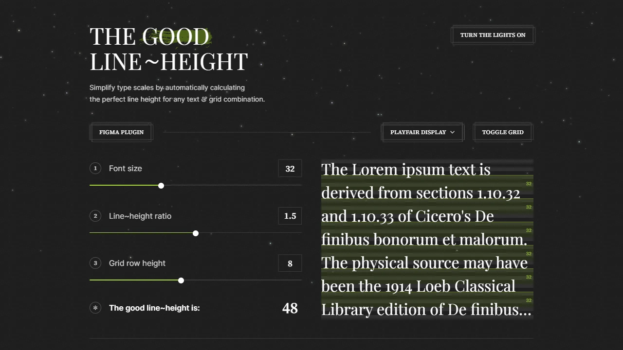 Screenshot of The Good Line Height