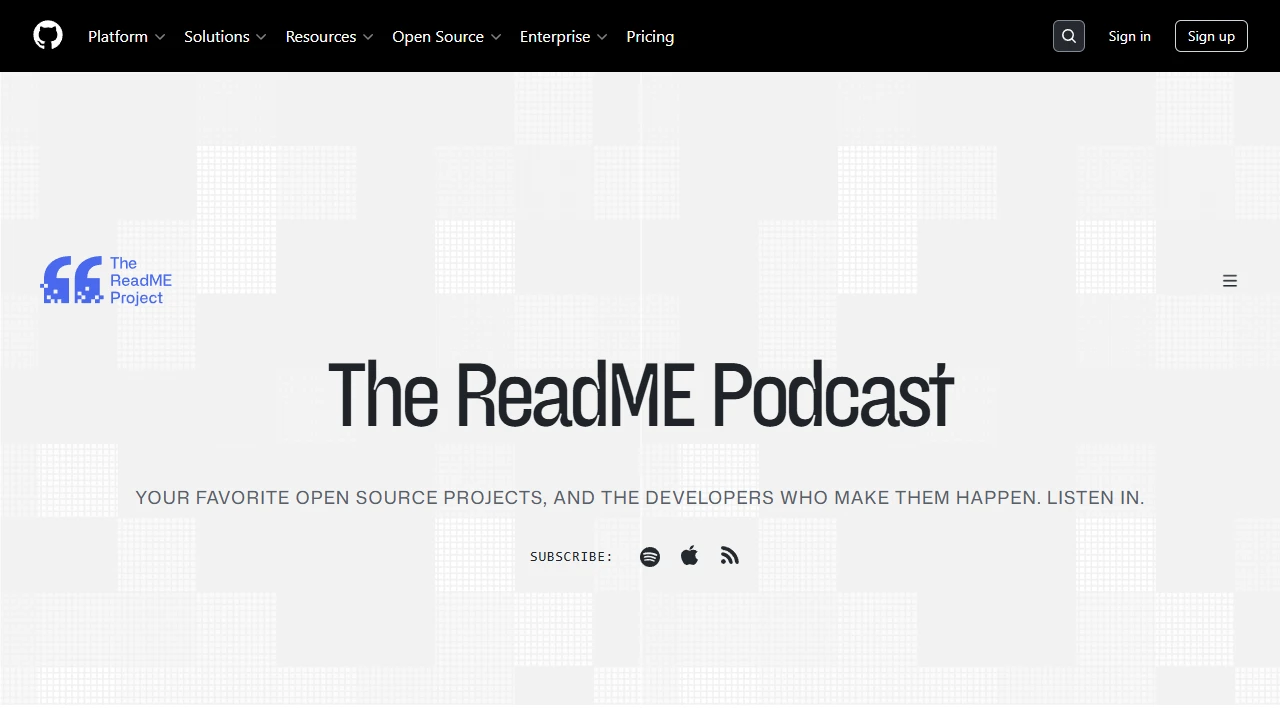 Screenshot of The ReadME Podcast