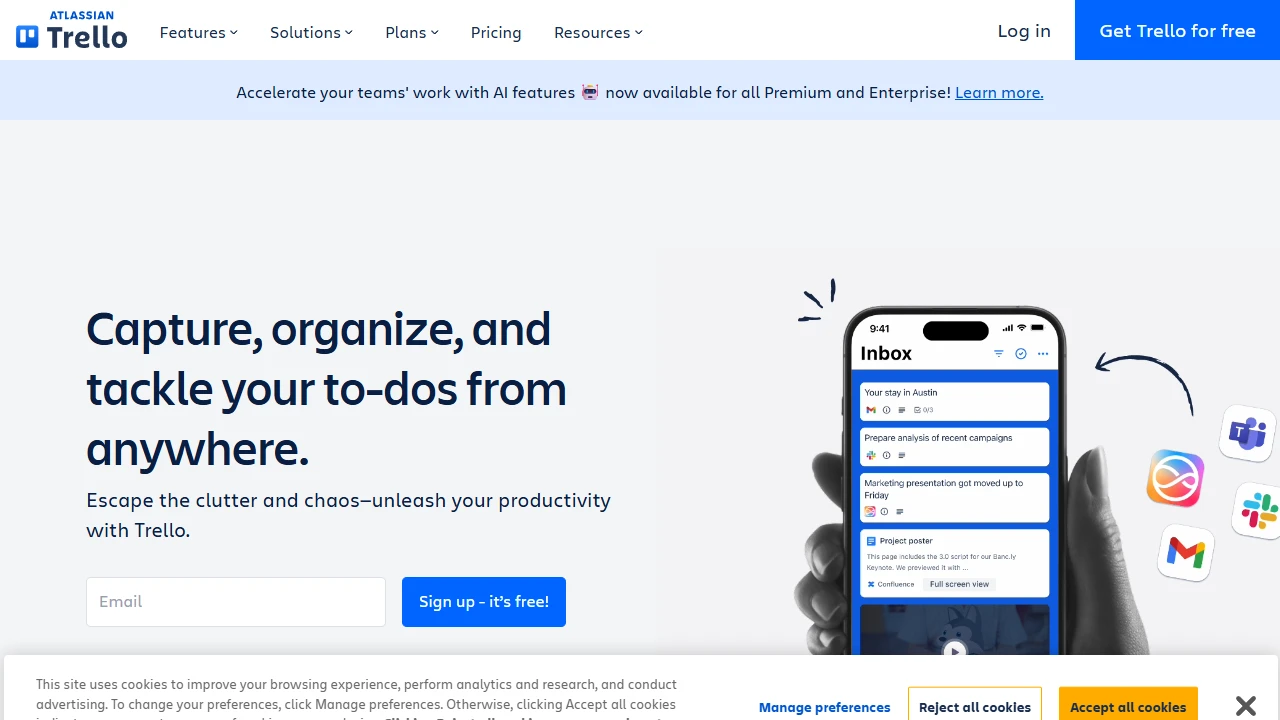 Screenshot of Trello