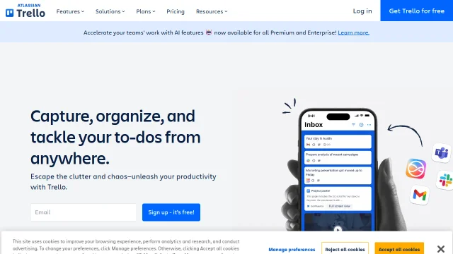 Screenshot of Trello