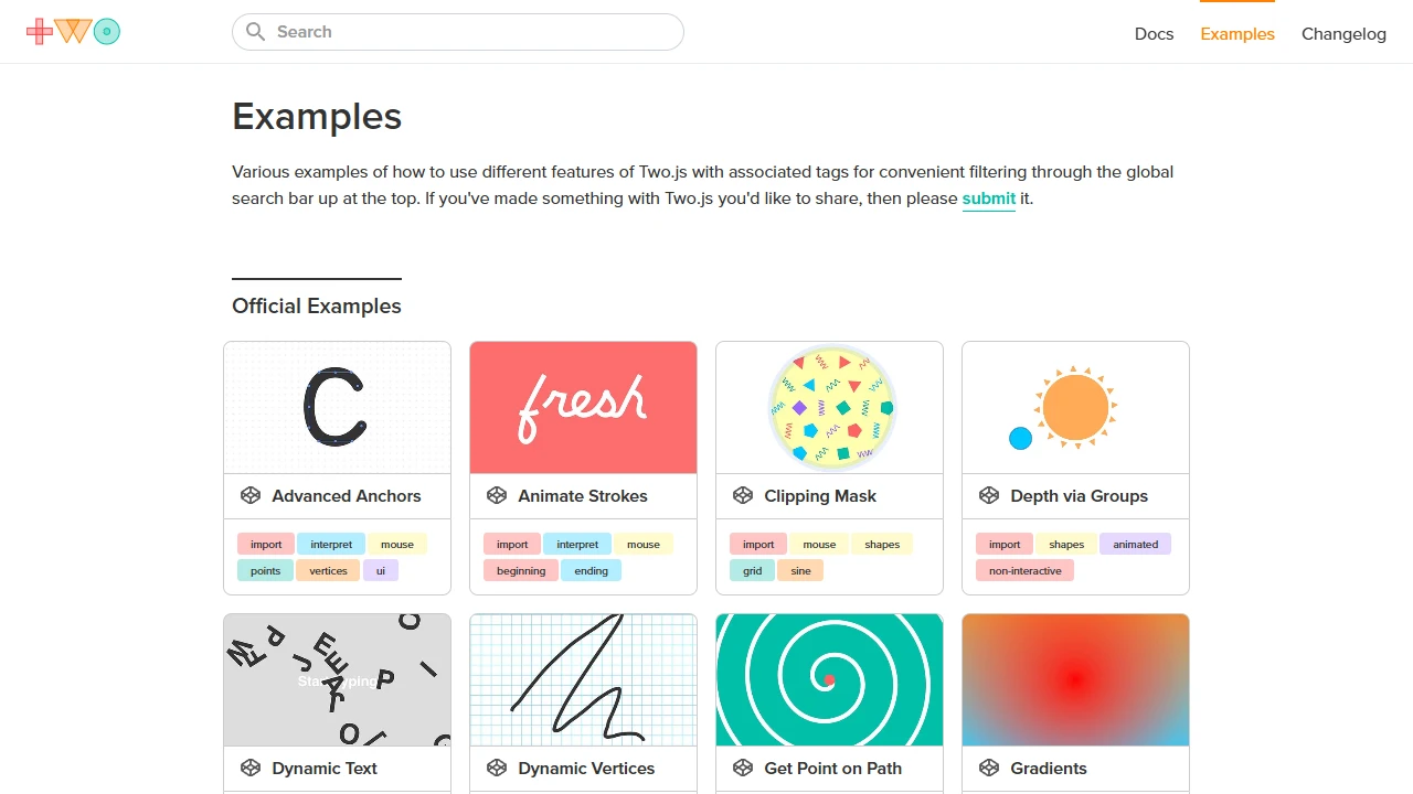 Screenshot of Two.js