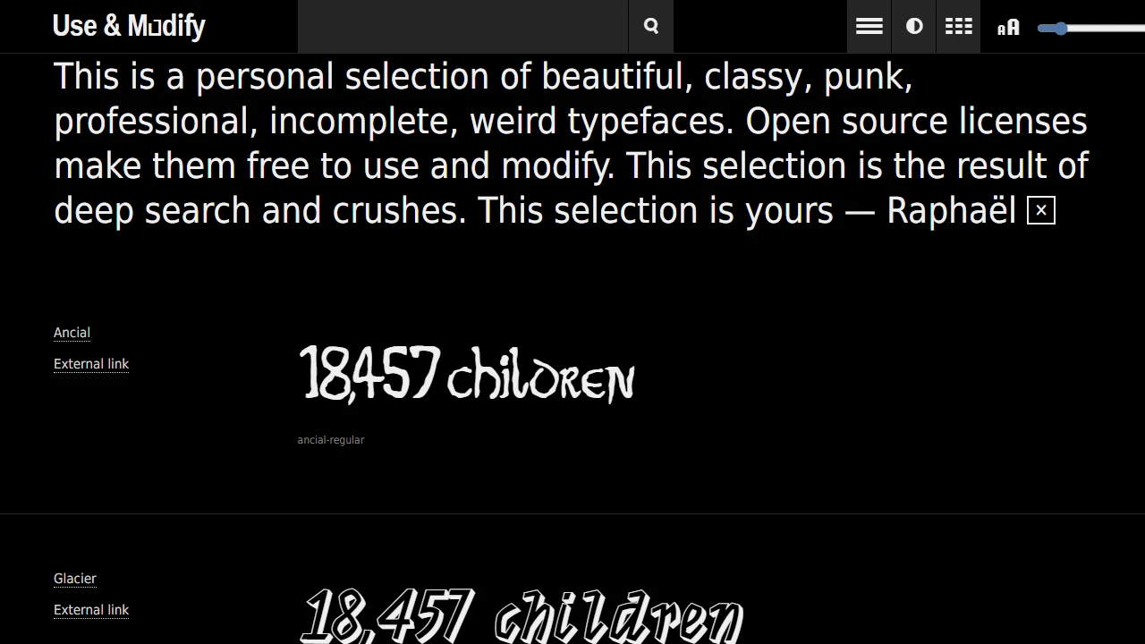 Screenshot of Use & Modify