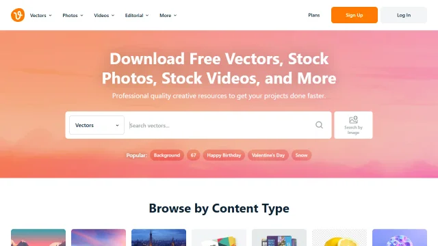 Screenshot of Vecteezy