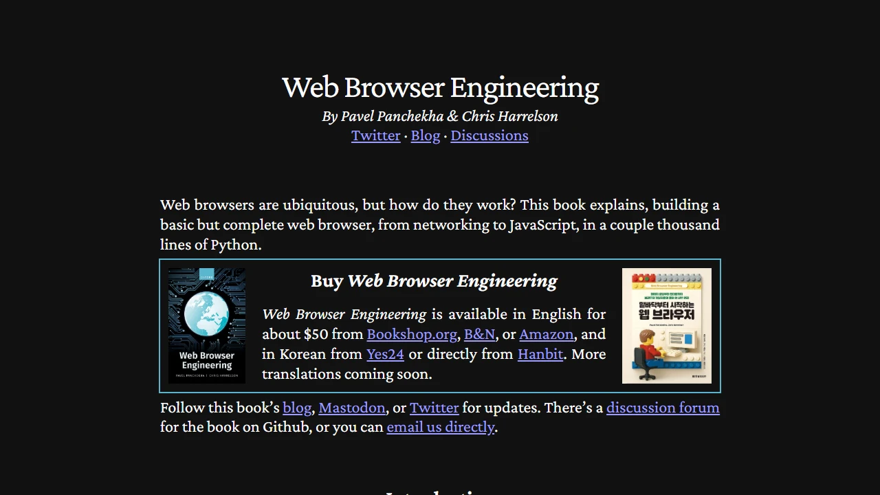 Screenshot of Web Browser Engineering