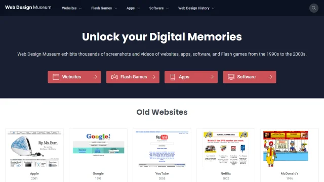 Screenshot of Web Design Museum