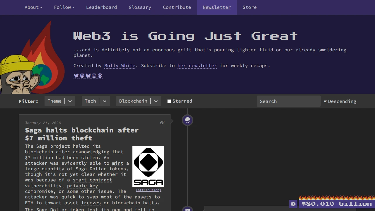 Screenshot of Web3 is going just great